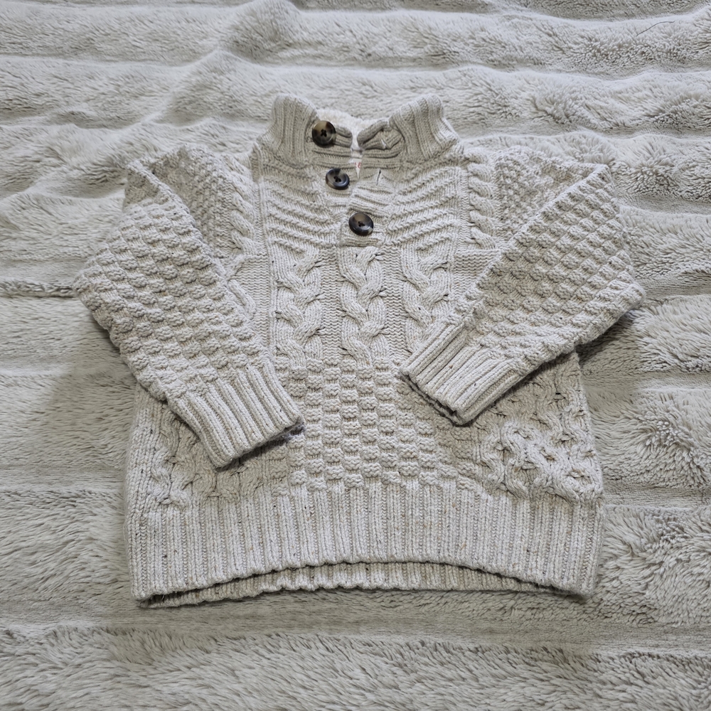 VGUC 3T Cat & Jack Cream Cable Knit Sweater